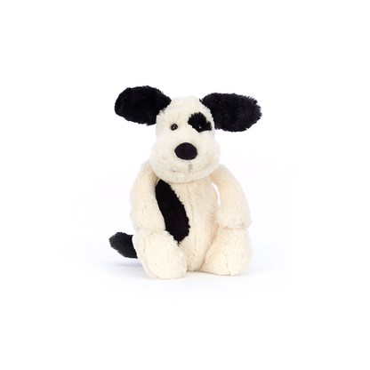 Bashful Black &amp; Cream Puppy Plush